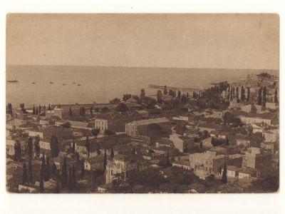 Кавказ. Сухум. Общий вид с горы. Довоенная открытка. 4647 Изд. книжн. склада Наркомпроса ССР 