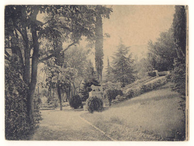 Крым. Кореиз. парк, львы и Ай-Петри. Довоенная открытка. 4651 Крымгосиздат, Симферополь. №4305. 