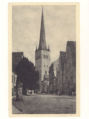 Эстония. Таллин. Собор Св. Олафа. Довоенная открытка. 4669 Размеры 8,8х14,0 см. Уголки примяты. 