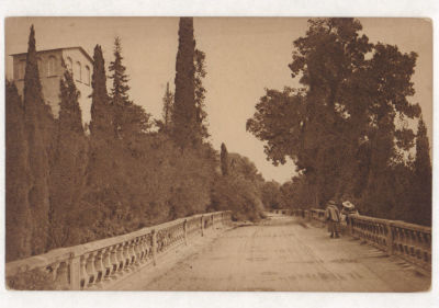 Крым. Алупка. Дорога ко дворцу. Довоенная открытка. 2108 Издание Коммерческого Аг-ва "СВЯЗЬ" 