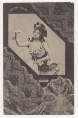 Дама и кружева (Chantilly). Открытка. Начало ХХ в. 2348 Phototypie A.Bergeret &amp; Cie, Nancy. 