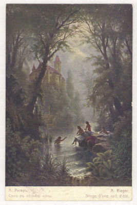 А.Ригер. Сон в летнюю ночь. Живопись. Цветная открытка. Начало ХХ в. 2370 Издание "Ришар". 