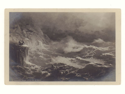 И. Айвазовский. Буря на Черном море (подпись на французском языке). Живопись. Открытка. Начало ХХ в.