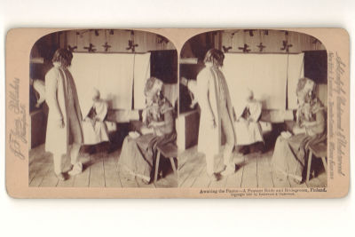 Финляндия. Крестьянские жених и невеста. Стереопара. Ундервуд и Ундервуд Начало ХХ в. Размер 