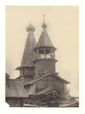 [Карелия 1927 г] Фотограф Морозов Ф.М. Храм погоста Челмозера Фотография 1927. 4. [Из архива 
