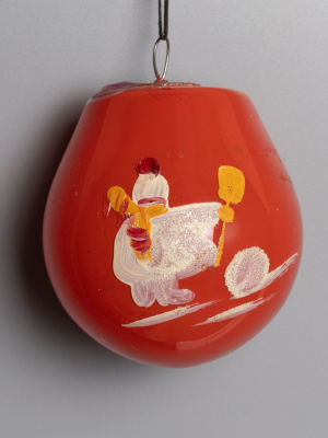 Елочная игрушка. Лампа. Ребенок. Стекло, роспись. Электрозавод СССР. 1937-1940-е гг. Размер: 