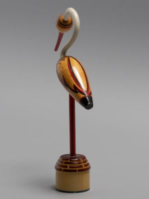 Гуцульский деревянный сувенир "Аист". Дерево, резьба. УССР. 1960-1970-е гг. Размер: высота 14,5 