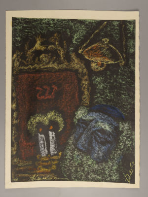 Каплан А. Шабат. Пожилой человек. 1962. Бумага, пастель. Размер 40х30 см. Внизу подпись. Лист 