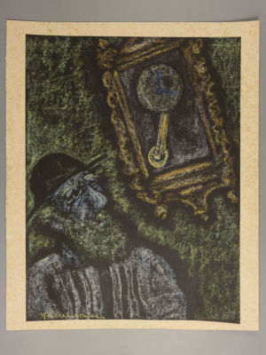 Каплан А. Ход времени. 1960-е гг. Бумага, пастель. Размер 40х30 см. Справа внизу подпись. Лист 