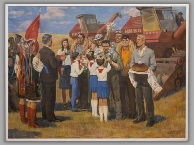 Людвик В. Праздник урожая.1986. Холст, масло. Размер по раме 121х161 см. Справа внизу подпись 