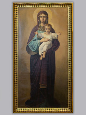 [Экспертиза] Икона Божьей Матери. Благодатное Небо. Кон. XIX–нач. ХХ в. Холст, масло. Размер 