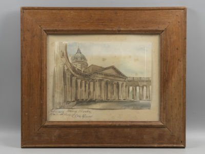 Рубинштейн А. Казанский собор. 1955. Бумага, акварель. Размер 18х26 см. Размер по раме 38х44 см. 