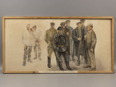 Романова В. Эскиз костюмов к фильму &laquo;Город Зеро&raquo;. 1988. Бумага, смешанная техника. Размер по 