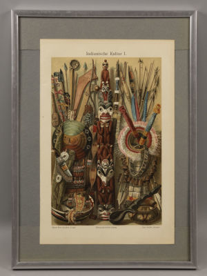 Культура индейцев. XIX в. Хромолитография из Энциклопедического словаря Мейера. На нем. яз. 