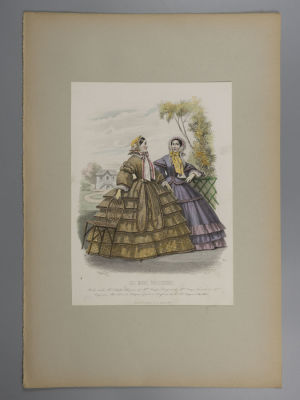 Гравюра из журнала &laquo;Les modes parisienne&raquo;. Париж. Середина XIX в. №802. Размер 44х30,5 см. 