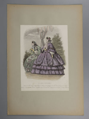 Гравюра из журнала &laquo;Les modes parisienne&raquo;. Париж. Середина XIX в. №801. Размер 44х30,5 см. 