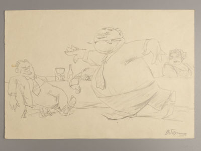 Обозненко Д. Оригинальный макет к плакату. Гости. Бумага, карандаш. Размер 20х30 см. Внизу 