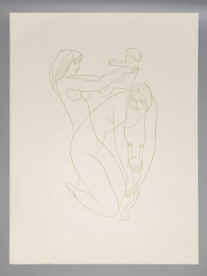 Красаускас С. Рождение женщины. Лист из папки №13. Издательство Вага, Вильнюс. 1979. Размер 