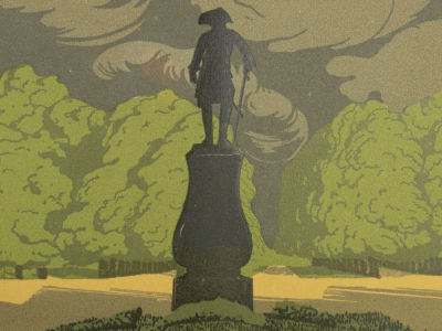 Остроумова-Лебедева А. Памятник Павла I. 1903. Цинкография. Размер листа 23х30 см. Есть следы 