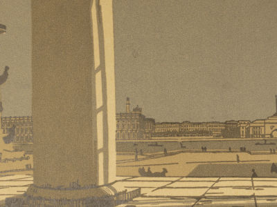 Остроумова-Лебедева А. Нева сквозь колонны Биржи. 1907. Цинкография. Размер листа 23х30 см. Есть 