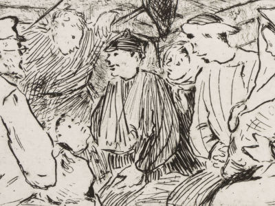 Матюх В. В поезде. Офорт. Размер изображения 7,5х13,3 см. Печать 2020. Размер листа 21х30 см. 