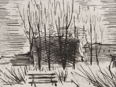 Матюх В. Скамейка. Офорт. Размер изображения 8х11,5 см. Печать 2020. Размер листа 21х30 см. 