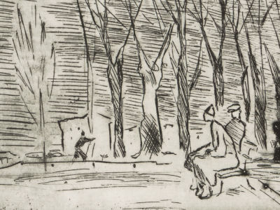 Матюх В. В парке. Офорт. Размер изображения 8,3х11,5 см. Печать 2020. Размер листа 29,5х21 см. 