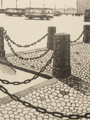 Назарян. Цепи. 1970-е гг. Литография. Размер изображения 25,5х19,5 см. Размер листа 60х40 см. 