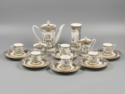 Авт. Воробьевский "Русский балет" Кофейный сервиз. Фарфор ЛФЗ 1990-е гг. Шикарный праздничный 