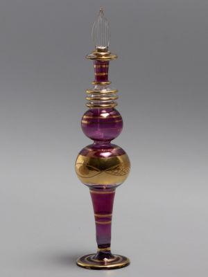 Флакон парфюмерный. Стекло, ручная работа, выдувка, гравировка. Египет. Вторая пол. ХХ в. Размер 