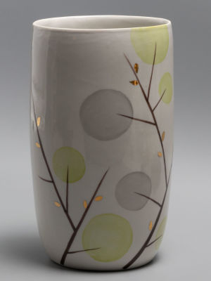 [Советский минимализм 1960х гг] Ваза. Фарфор. Ручная роспись. ЛЗФИ. 1956-1967-е гг. Размер 