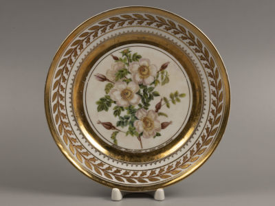 [Юсупов Н.Б.] "Розы" Rosier Pimprenelle a tiges sans epines. Декоративная тарелка из серии 