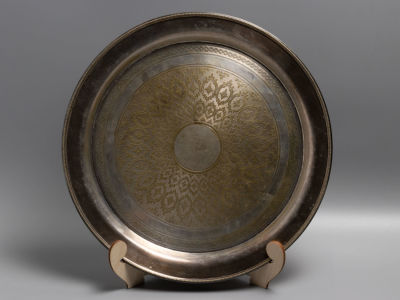 Е GEBR BUCH WARSCHAU Блюдо (поднос). Латунь, серебрение. Варшава. Царство Польское. Кон. XIX в. 