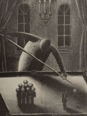 Забирохин Б. Мелкий бес. 2020. Литография. Размер изображения 25х18 см. Размер листа 32х22,5 см. 