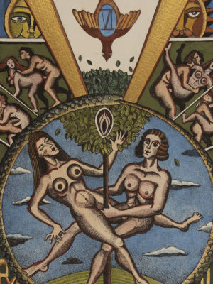 Колышкина М. Таро. VI. Офорт, акварель. Размер листа 39х27 см. Хорошее состояние. 
Колышкина 