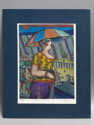 Иванов А. Летний дождь. 2007. 26\50. Принт жикле с ручной доработкой. Размер по паспорту 30х24 см. 