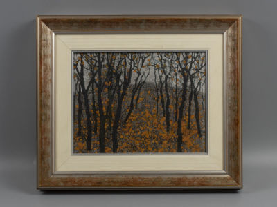 Айвазян С. Опавшая листва. Этюд. 1997. Картон, масло. Размер по раме 28х33 см. Хорошее 