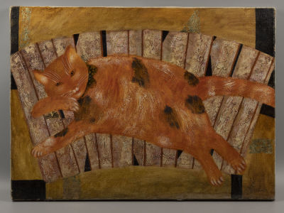 Павлова В. Размышления молодого Кузи. 2003. Холст, масло. Размер 40х55 см. Внизу подпись автора. 