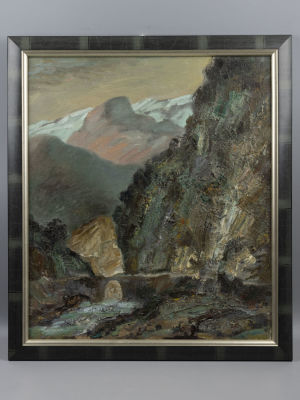 Абдуратинов Г. Горная дорога. 1998. Холст, масло. Размер холста 47х40,5 см. Размер по раме 53х46 