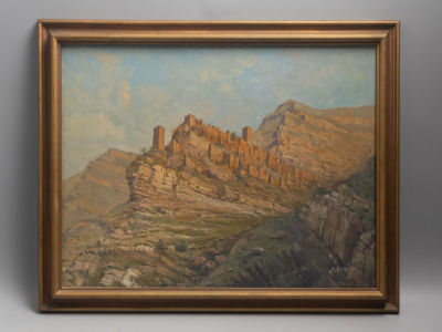 Гасанов М. Старый Кахиб. 1998. Оргалит, масло. Размер изображения 37х47 см. Размер по раме 43х53 