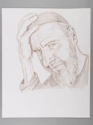 Жуйко В. Портрет поэта Низами. XX в. Бумага, сангина. Размер 36,5х29,5 см. Хорошее состояние. 