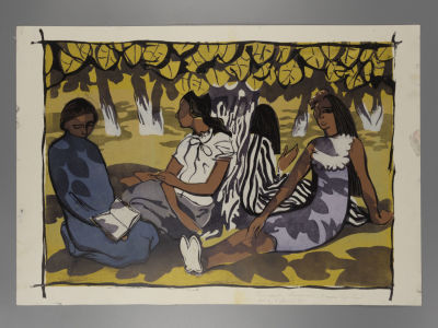 Филимонова А. Вереск. 2018. Цветная линогравюра. Размер листа 52х30 см. Есть следы загрязнений. 