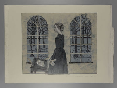 Филимонова А. Письма. По мотивам романа Ш. Бронте &laquo;Виллет&raquo;. 2020. Цветная линогравюра. Размер 