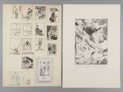 Богдеско И. Поиск образов и обложки. 1980-е гг. Бумага, тушь, карандаш, аппликация. Размер 