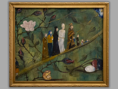 Лиана Эль-Сафади. Расхождение. 1994. Холст, масло. Размер по раме 85х103 см. Справа подпись 