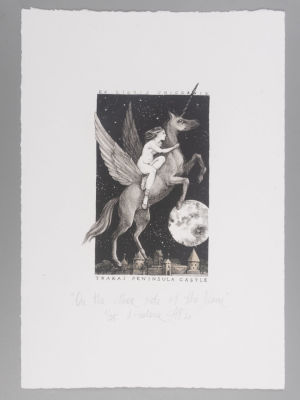 Переходько А. On the other side of the Moon. 2020. Литография с подрисовкой. Размер изображения 