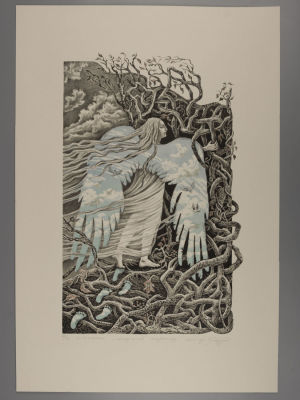 Козуб И. Несущий надежду. 2017. 16\23. Литография, ручная доработка цветом (цв. жировые карандаши). 