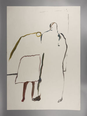 Хабарова Н. Пара 2. 2017. Бумага, акрил, карандаш. Размер листа 86х61 см. Края потрёпаны 