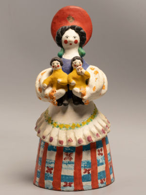 Порошина Н. Дымковский промысел. Кормилица. Игрушка. 1960-1970-е гг. Глина, лепка, роспись. Высо 