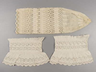 Накидка для волос и два манжета. Кружево, ришелье, ручная работа. Кон. XIX – нач. ХХ в. Размер 